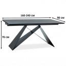 Стол обеденный SIGNAL WESTIN черный матовый 160-240/90